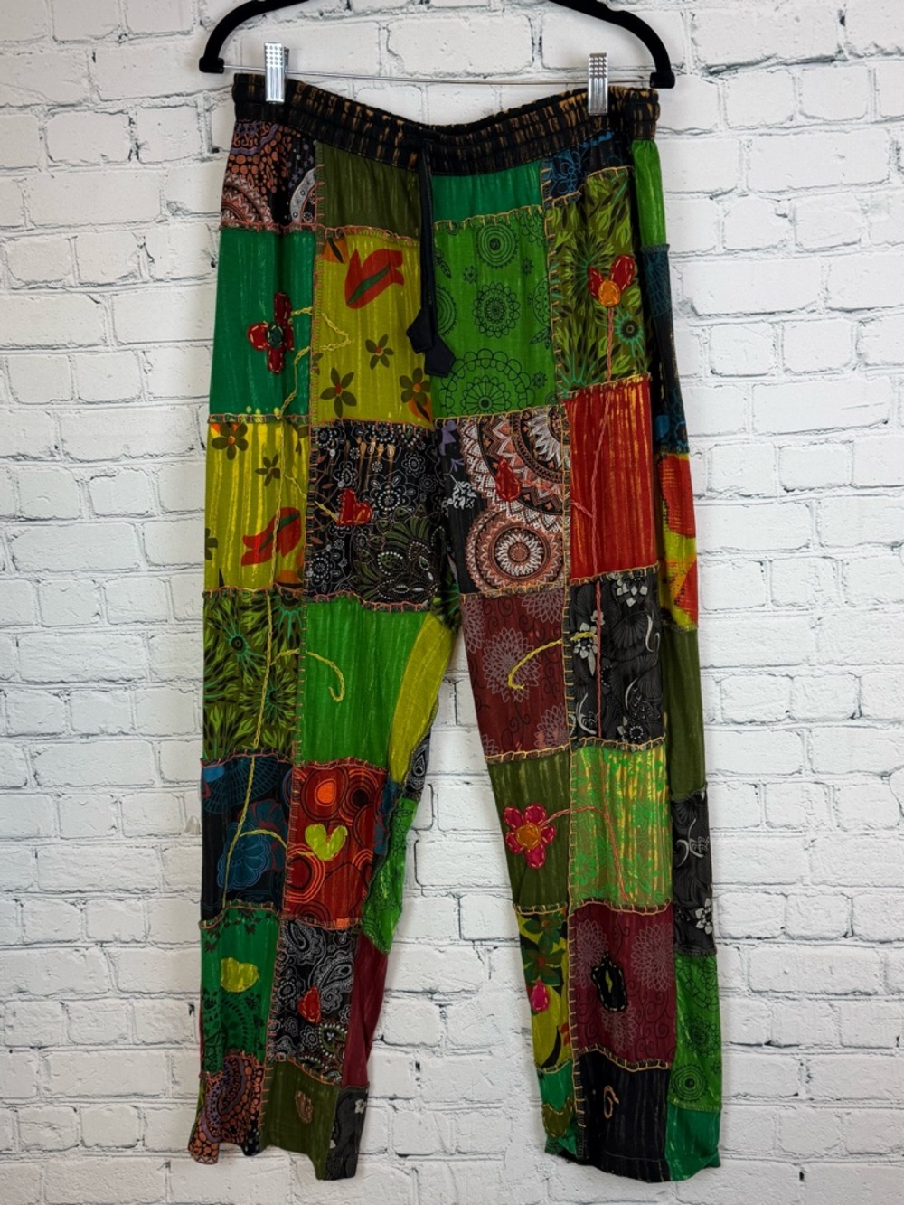 New Patchwork Flower Applique Festival Pants